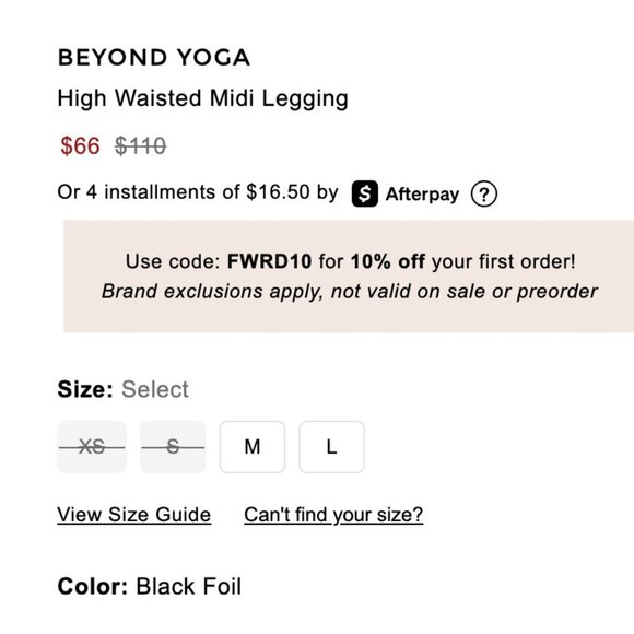 Beyond Yoga High Waisted Midi Legging Athletic Pants Jet Black Foil Size Small - Picture 8 of 9